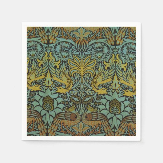 William Morris Peacock Dragon Wallpaper Servet (Voorkant)