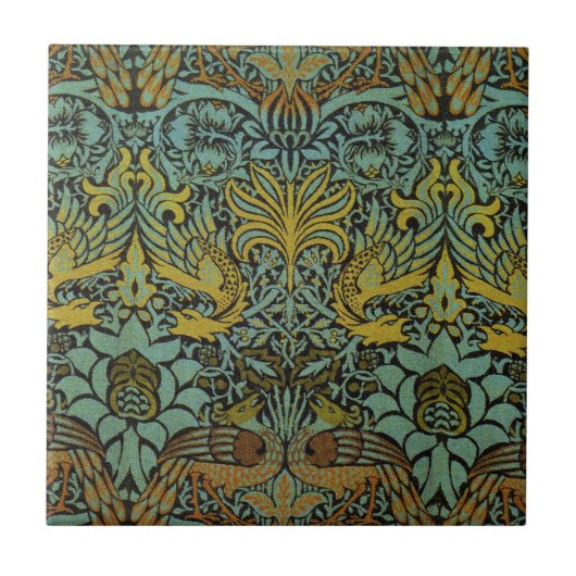 William Morris Peacock Dragon Wallpaper Tegeltje (Voorkant)