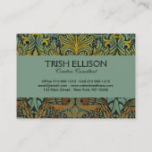 William Morris Peacock Dragon Wallpaper Visitekaartje (Achterkant)
