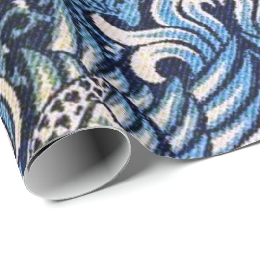 William Morris Peacock en Dragon Blue Pattern Cadeaupapier (Rol Hoek)