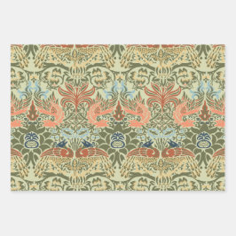 William Morris Peacock en Dragon Inpakpapier Vel