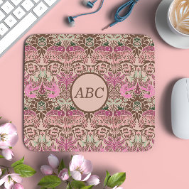 William Morris Peacock en Dragon Monogram Muismat