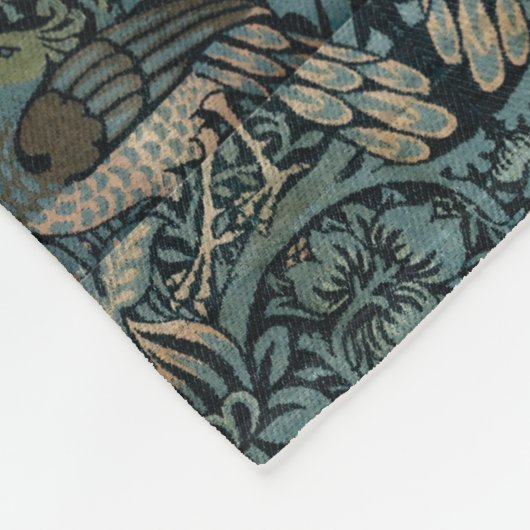 William Morris Peacock en Dragon Pattern Fleece Deken (Hoek)