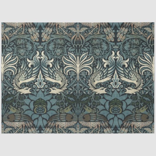 William Morris Peacock en Dragon Pattern Tissuepapier (Voorkant)