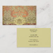 William Morris Peacock en Dragon Pattern Visitekaartje (Voorkant / Achterkant)