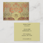 William Morris Peacock en Dragon Pattern Visitekaartje (Voorkant / Achterkant)