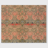 William * Morris Peacock en Dragon Peach Green Cadeaupapier (Vlak)