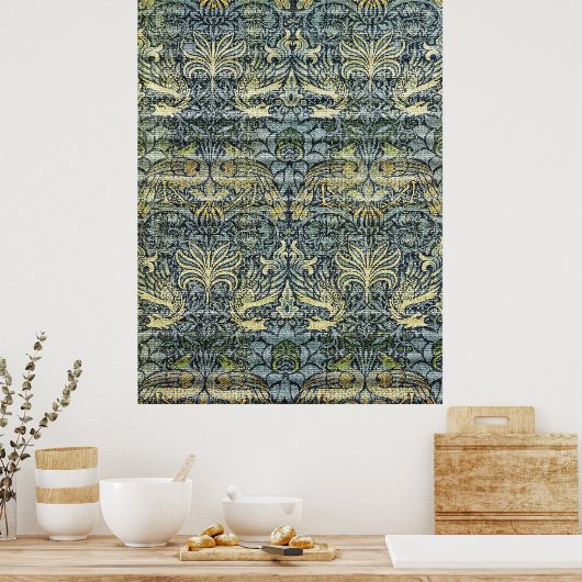 William Morris Peacock en Dragon Poster (Keuken)