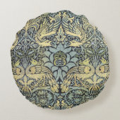 William Morris Peacock en Dragon Rond Kussen (Achterkant)