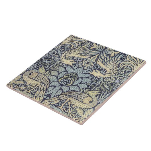 William Morris Peacock en Dragon Tegeltje (Zijkant)