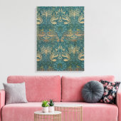 William Morris Peacock en Dragon Textile Design Canvas Afdruk (Insitu (Woonkamer))