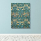 William Morris Peacock en Dragon Textile Design Canvas Afdruk (Insitu (Houten vloer))