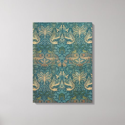 William Morris Peacock en Dragon Textile Design Canvas Afdruk (Voorkant)