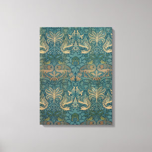 William Morris Peacock en Dragon Textile Design Canvas Afdruk