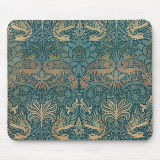 William Morris Peacock en Dragon Textile Design Muismat (Voorkant)