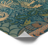 William Morris Peacock en Dragon Textile Design Poster (Hoek)