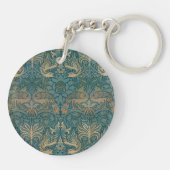 William Morris Peacock en Dragon Textile Design Sleutelhanger (Achterkant)