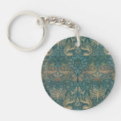 William Morris Peacock en Dragon Textile Design Sleutelhanger (Voorkant)