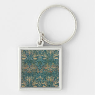 William Morris Peacock en Dragon Textile Design Sleutelhanger