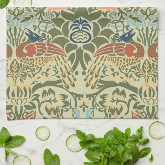 William Morris Peacock en Dragon Theedoek (Gevouwen)
