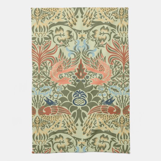 William Morris Peacock en Dragon Theedoek (Verticaal)