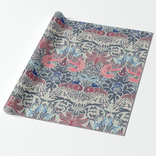 William Morris Peacock en Dragon Wrapping Paper Cadeaupapier (Uitgerold)