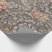 William * Morris Peacock Floral Peach Green Cadeaupapier (Hoek)