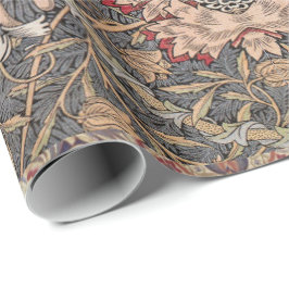 William * Morris Peacock Floral Peach Green Cadeaupapier