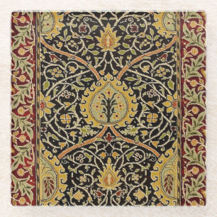 William Morris Persian Carpet Art Print Design Glazen Onderzetter