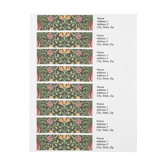 William Morris Persian Floral Antiek Adreslabel Wikkel (Vel)