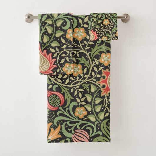 William Morris Persian Floral Antiek Bad Handdoek (Insitu)