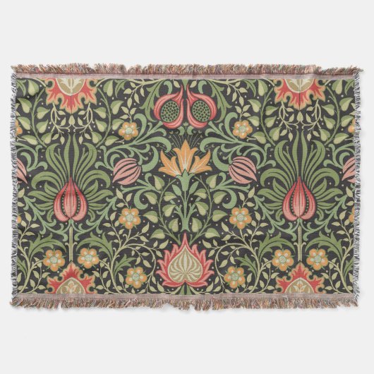 William Morris Persian Floral Antiek Deken (Voorkant)