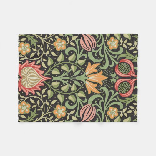 William Morris Persian Floral Antiek Fleece Deken (Voorkant (Horizontaal))