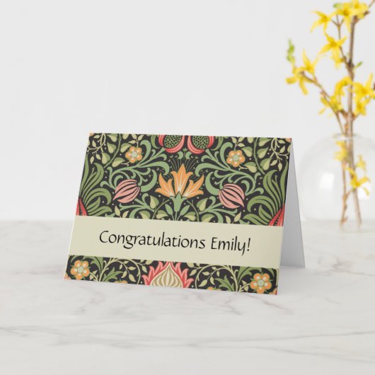 William Morris Persian Floral Antiek Kaart (Gele Bloem)