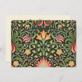 William Morris Persian Floral Antiek Kaart (Voorkant / Achterkant)