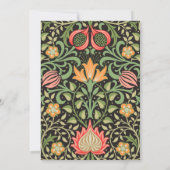 William Morris Persian Floral Antiek Kaart (Achterkant)