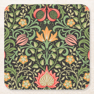 William Morris Persian Floral Antiek Kartonnen Onderzetters