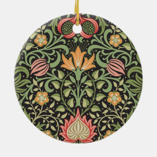 William Morris Persian Floral Antiek Keramisch Ornament (Achterkant)