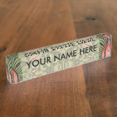 William Morris Persian Floral Antiek Naambordje (Zijkant)