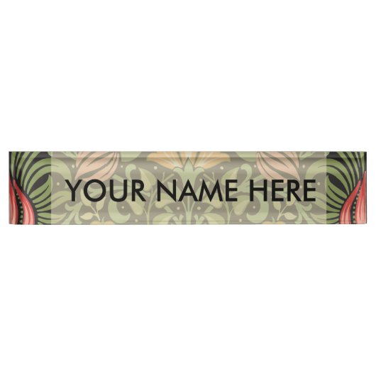 William Morris Persian Floral Antiek Naambordje (Voorkant)