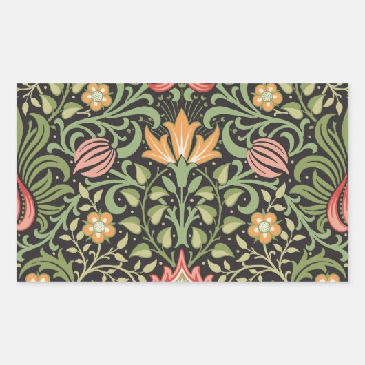 William Morris Persian Floral Antiek Rechthoekige Sticker (Voorkant)