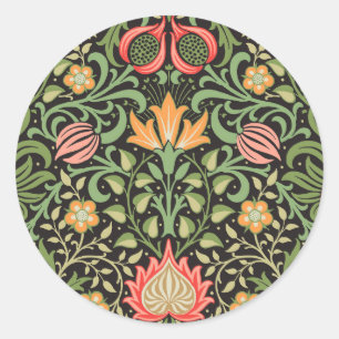 William Morris Persian Floral Antiek Ronde Sticker