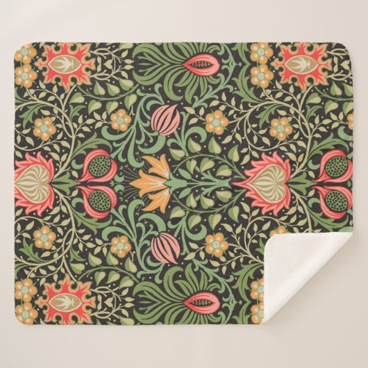 William Morris Persian Floral Antiek Sherpa Deken (Voorkant (horizontaal))