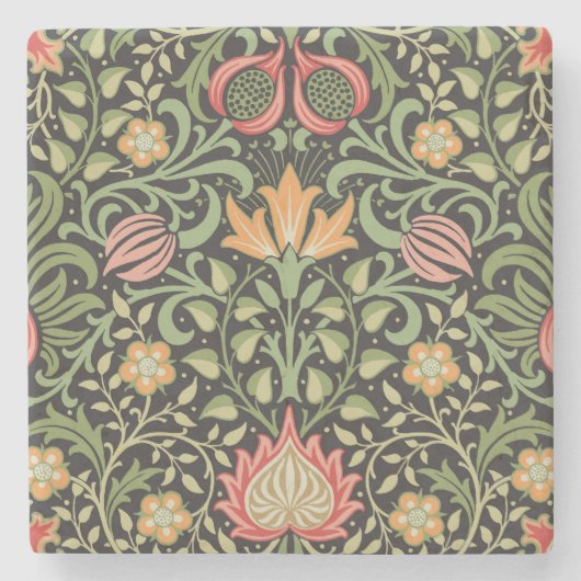 William Morris Persian Floral Antiek Stenen Onderzetter (Voorkant)