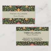 William Morris Persian Floral Antiek Visitekaartje (Voorkant / Achterkant)