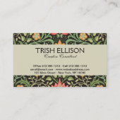 William Morris Persian Floral Antiek Visitekaartje (Achterkant)