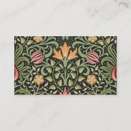 William Morris Persian Floral Antiek Visitekaartje (Achterkant)