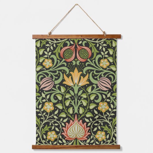 William Morris Persian Floral Botanical Design Hangend Wandkleed (Voorkant)