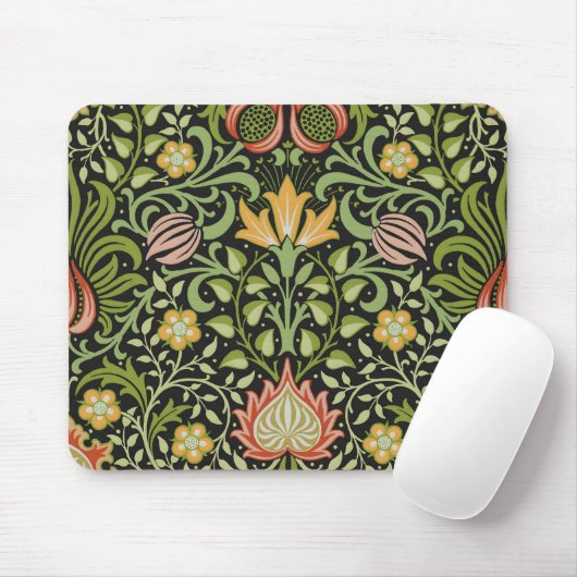 William Morris Persian Floral Botanical Design Muismat (Met muis)
