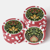 William Morris Persian Floral Botanical Design Poker Chips (Opstapeling)